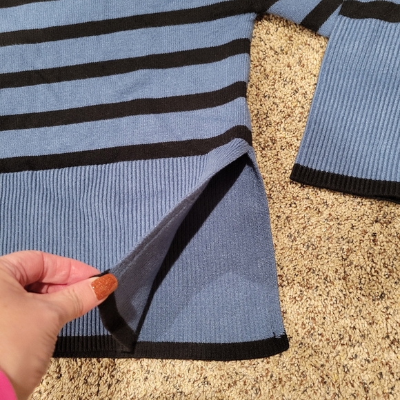 Blue & Black Mockneck Sweater - Picture 9 of 11